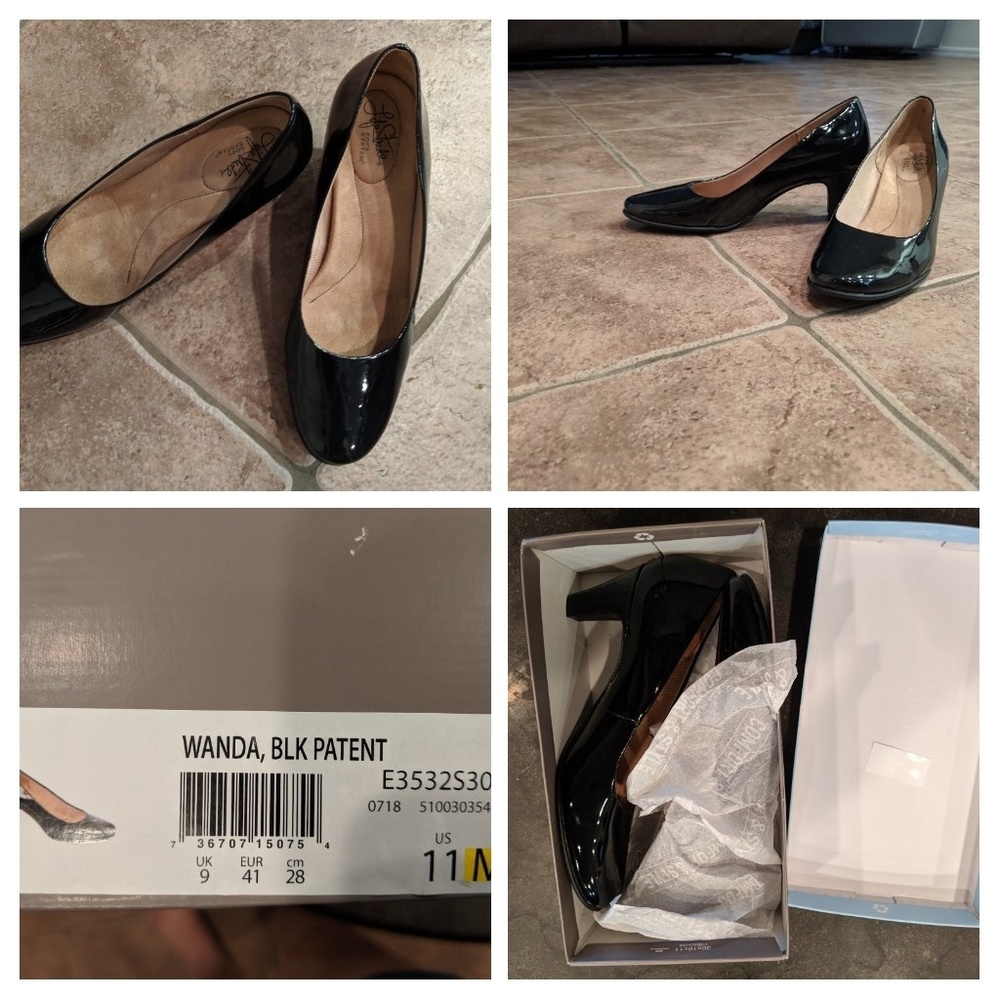 Life Strides Size 11M Patent Pumps
